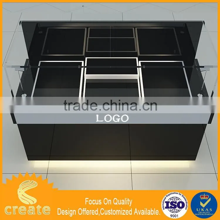 China factory acrylic countertop watch display spot light glass display cabinet