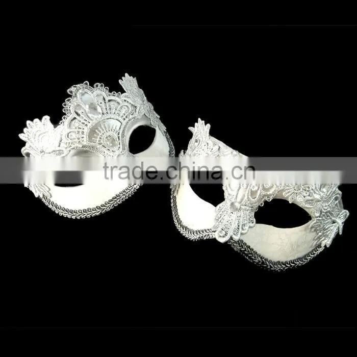 Plastic Silver Mask With Rhinestone