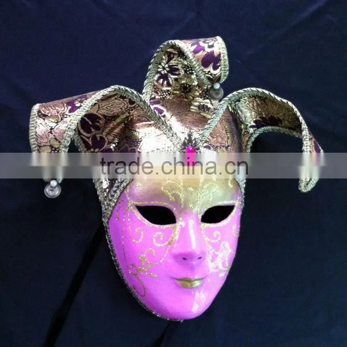 Full Face Paper Ball Mask Pink Rhinestone