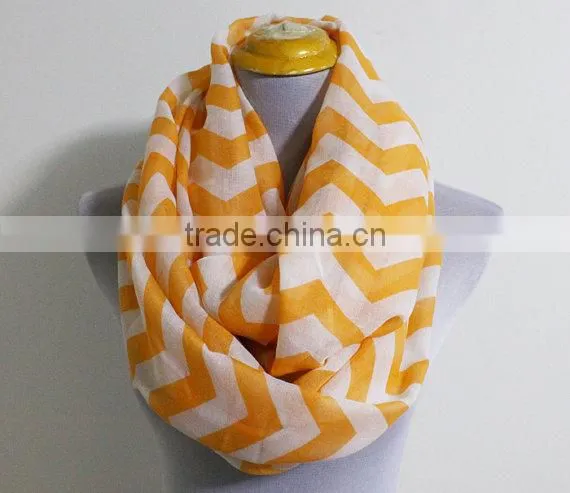 Hit Fashionable Wave Print Pattern Women Magnetic Round Infinity Chevron Scarf