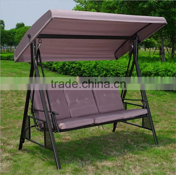 3-seat Garden Patio Shade Swing Hanging Chair Outdoor Canopy Swing Chair