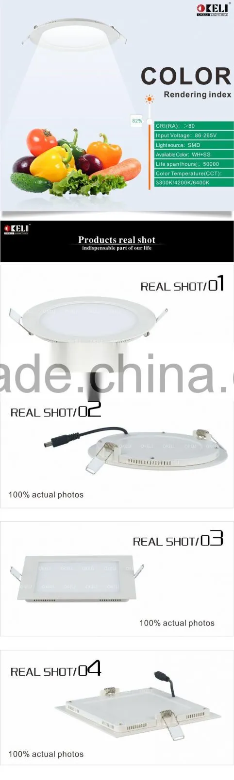 Ultra thin round/square led panel light