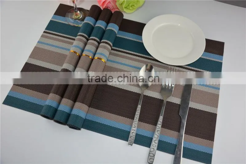 Europe fashion new style Blue with brown strip rainbow placemat