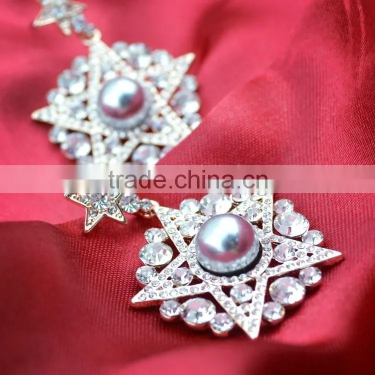 Fashion Jewelry Star Shape Silver Plated Pendant Necklace/Earrings For Women