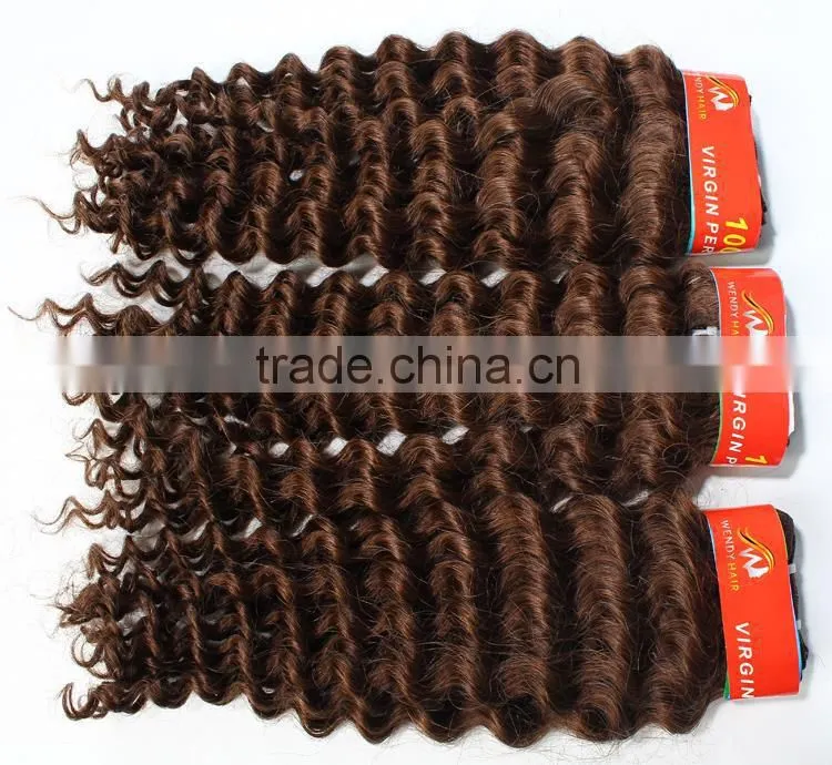 DEEP CURL 5a top grade real virgin peruvian hair for trade show