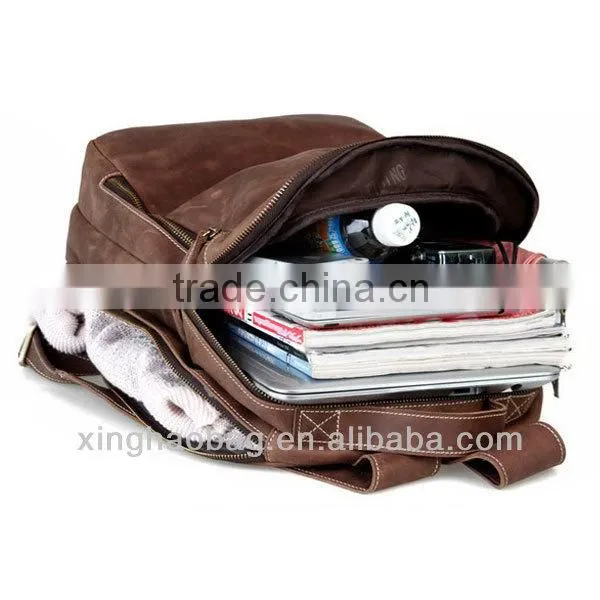 Laptop bag 2014 genuine leather laptop backpack bag