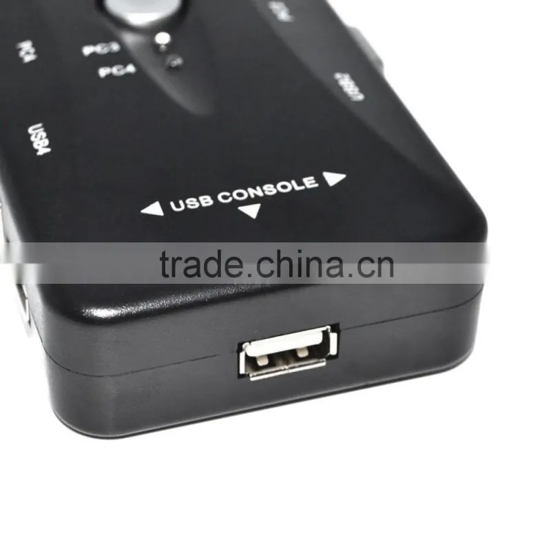 4 Port hub USB 2.0 KVM VGA/SVGA Switch Box Adapter Connects Printer Intelli keyboard Mouse 4 Computers Use 1 monitor