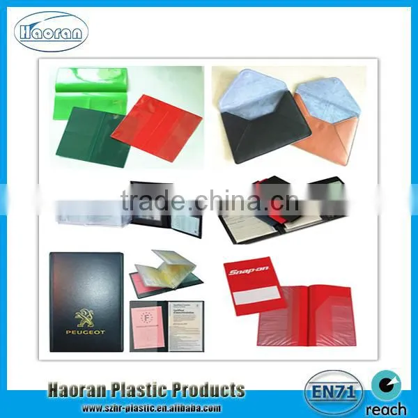 PVC leather file folders,leather zipper document holders