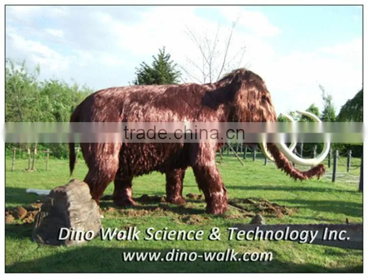 Amusement park artificial animatronic emulation realistic robotic animals mammoth