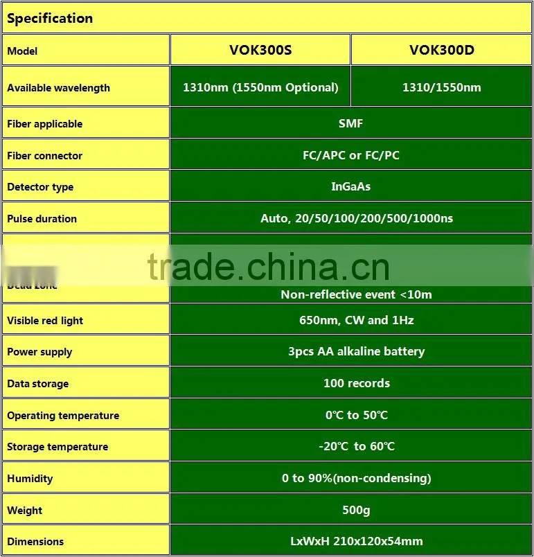 Optical fiber test instrument 1310nm OTDR VOK300S