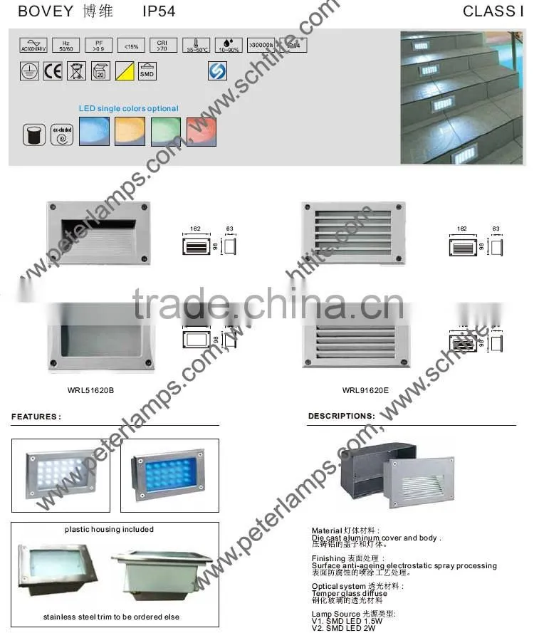 BOVEY outdoor and LED wall light wall recessed lamp