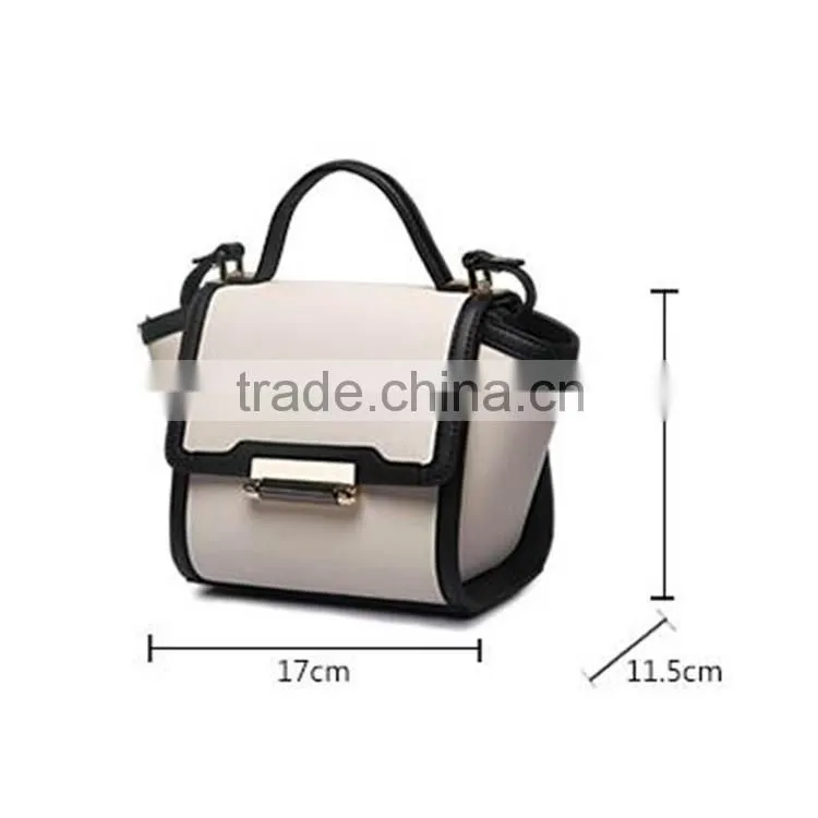 Wholesale PU leather women bags trendy trapeze bags fashion casual lock handbags
