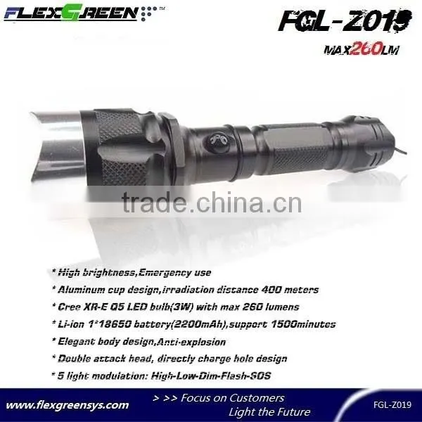18650 battery charge base Q5 led torch