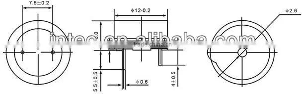 12*6.5 internal drived magnetic buzzer active block Tankinis 24V P00024