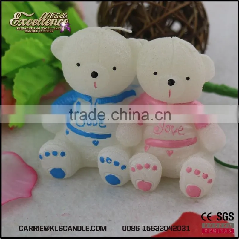 Factory wholesale cute bear shaped wedding candles