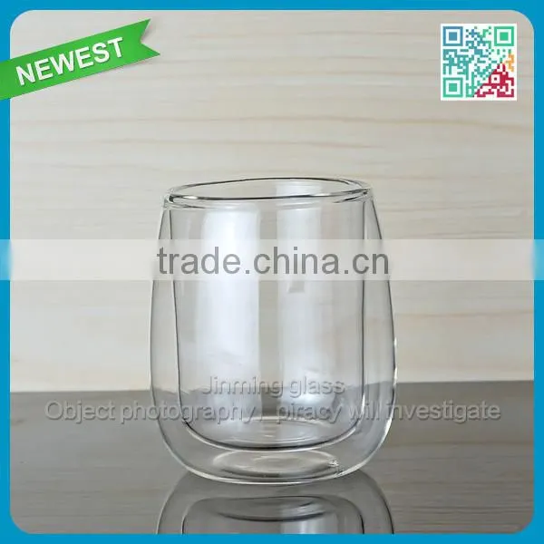 2015 Newest double wall tea cups glass high quality glass coffee cup
