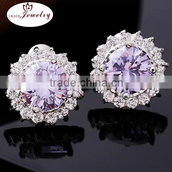 New hotsale jewelry crystal fashion earring silver earring designs