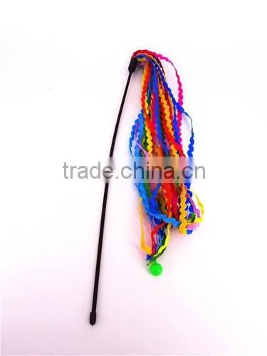 color ribbon nature cat swing toys with sticker toy wholesale cat toys