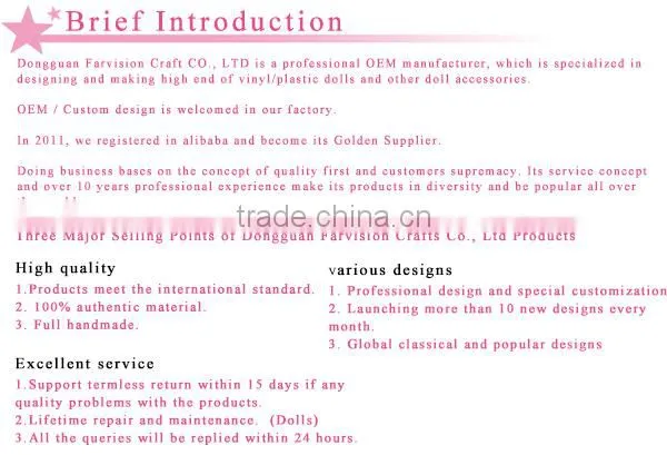 Make your own doll 18" vinyl doll factory manufacturer doll 18"