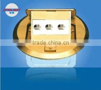 Round Panel 3Gang Pop-up Type Telephone Floor Socket Box