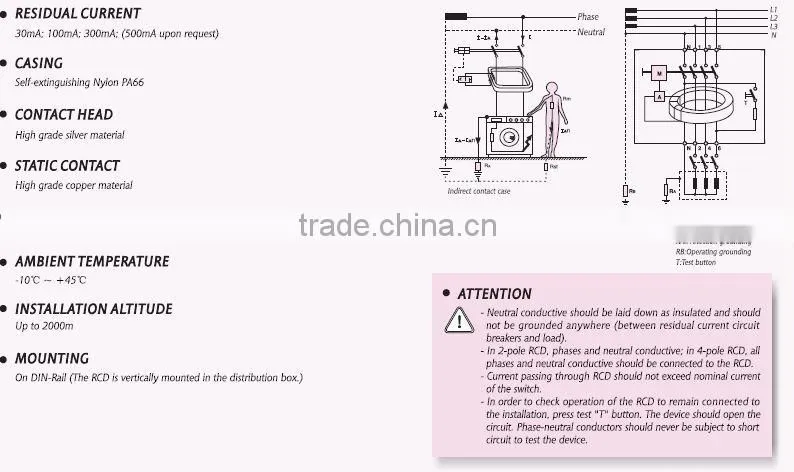 Earth leakage circuit breaker ELCB