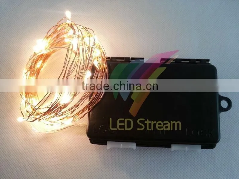 6M 60 led 3AA Outdoor Battery Powered Timer LED Copper Wire String Fairy Light lamp