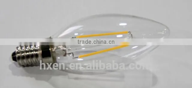 Full glass 400lm 4W E14 led filament candle bulb