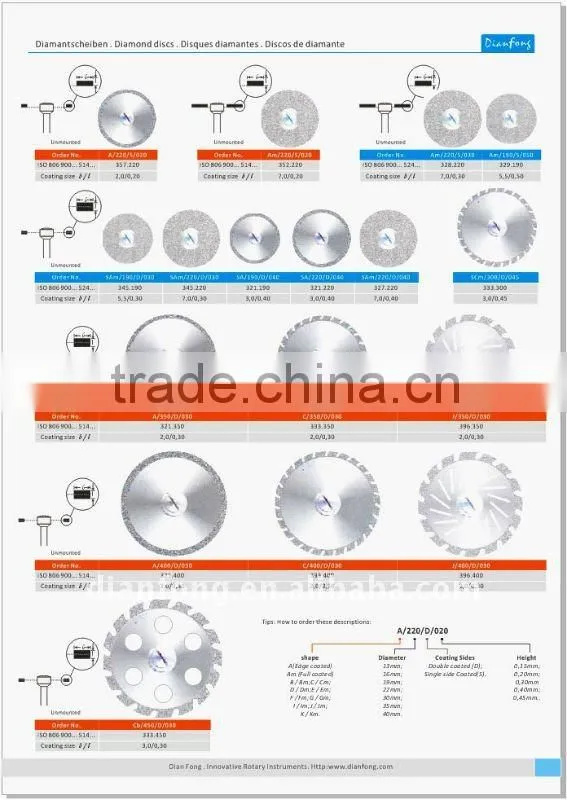 22mm double side coated solid diamond dental disc