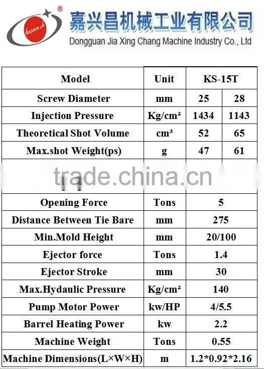 KS-15T vertical plastic injection mould machine small cheap price