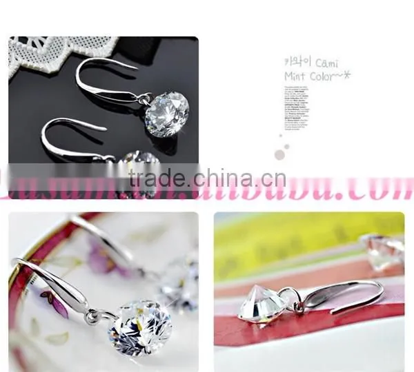 2016 Fashion silver zircon jewelry,wholesale earring jewelry