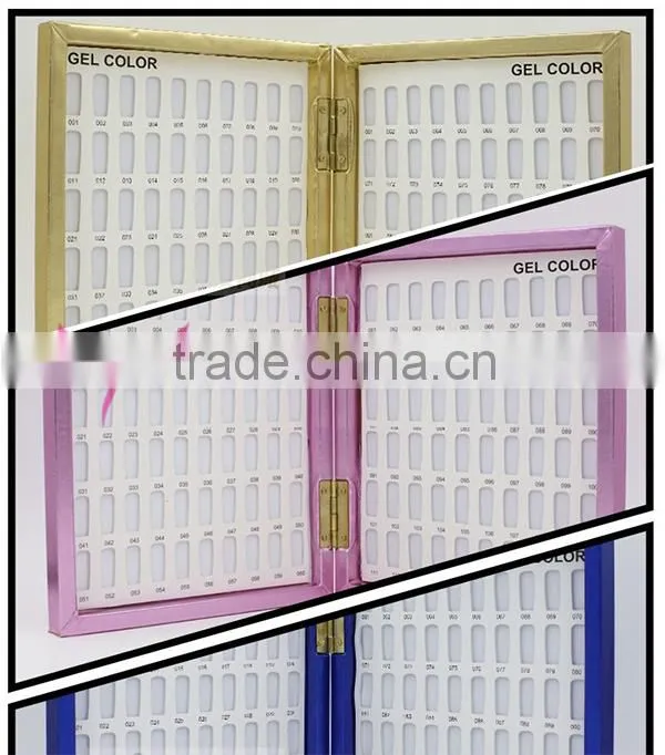 2015 newest 120 space PU leather Nail Art Salon Color Chart Nail Gel Polish Display Book