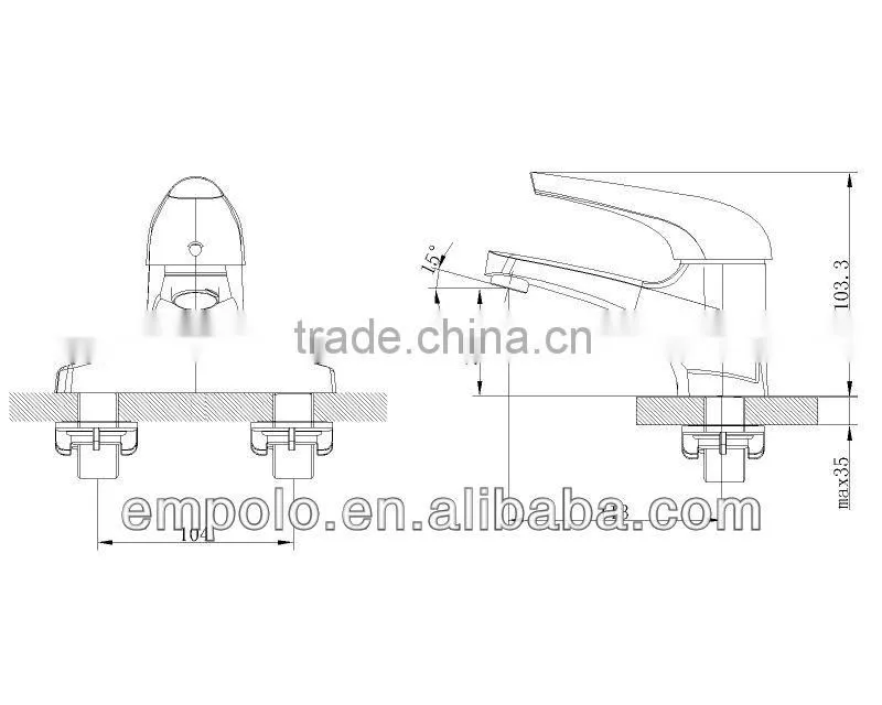 North America Style Chrome Finished Hot and Cold Brass Faucet 06 1201