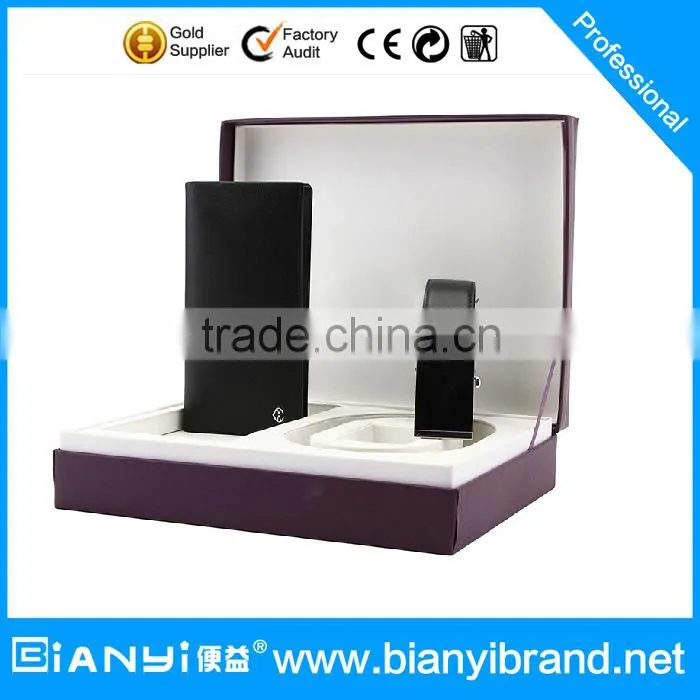 Wallet belt gift set and mini crown smart phone wallet