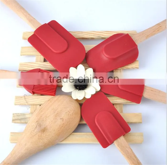 FDA LFGB standard High quality Silicone Spoon Brush flexible set silicone spatula
