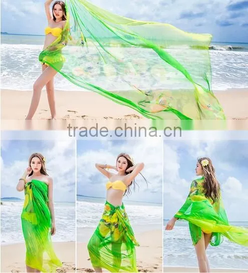Sexy Women Lady Chiffon Scarves Bikini Swimwear Sun Dress Beach Scarf Veil Wrap