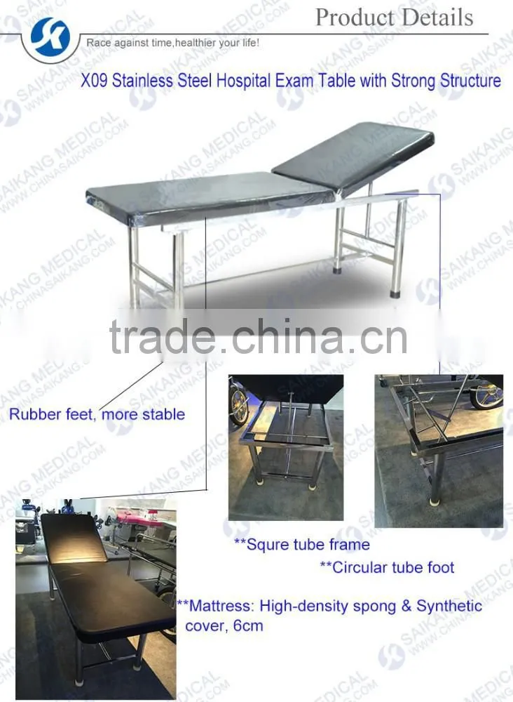 X09 Stainless Steel Hospital Exam Table With Strong Structure