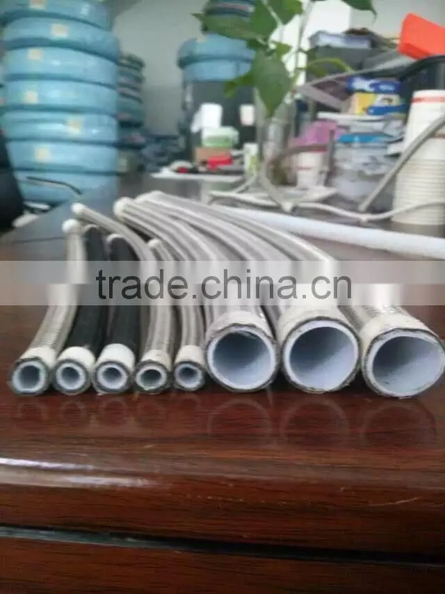 PTFE tube 2 inch stainless steel braided PTFE smooth bore teflon hoses