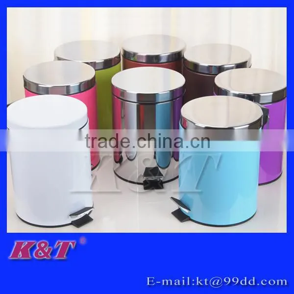 Bright in colour personality stainless steel garbage can