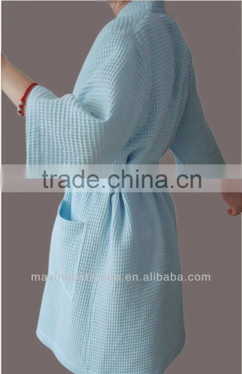 100% cotton waffle weave bathrobe