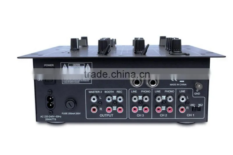 SDJX-3 best selling 2015 popular 3 channel mp3 audio dj mixer