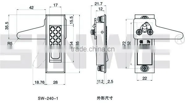 zinc-alloy electrical panel lock for Network cabinet