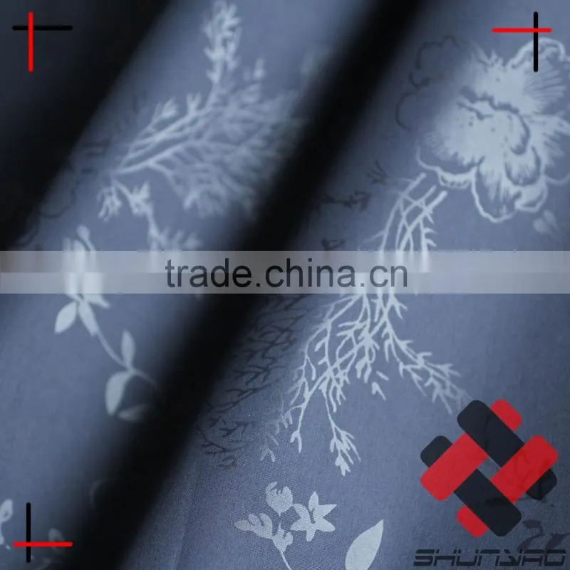 Polyester pongee emboss print fabric