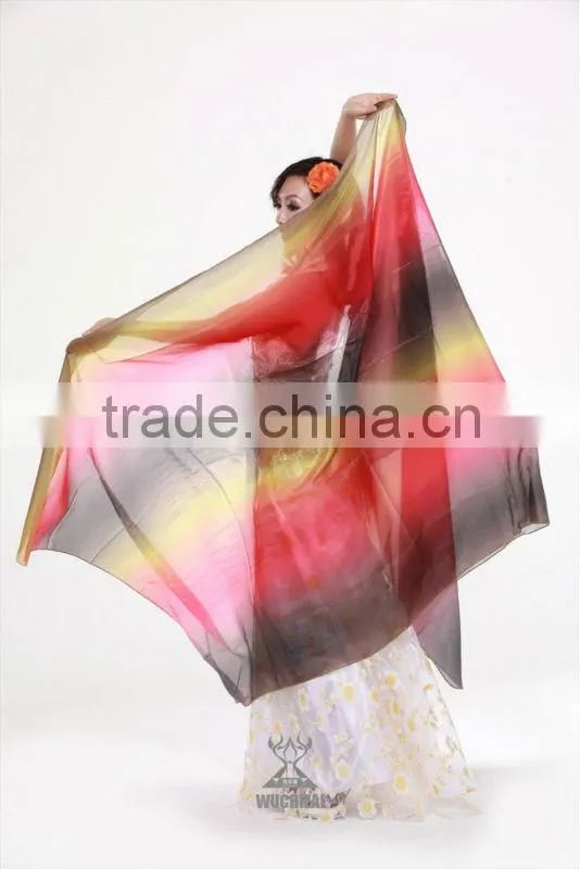 Wholesale Qiancai Wuchieal cheap colorful Belly Dance Veil,professional Indian bellydance veil SJ001
