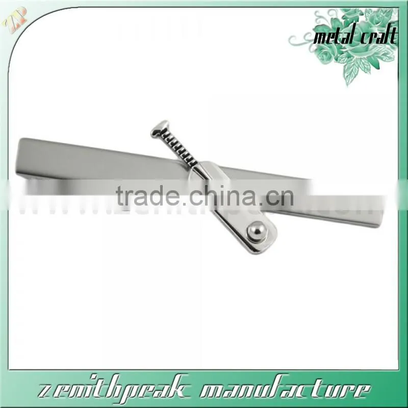 OEM/ODM Service Custom silver school tie bar / tie pin / metal tie clip