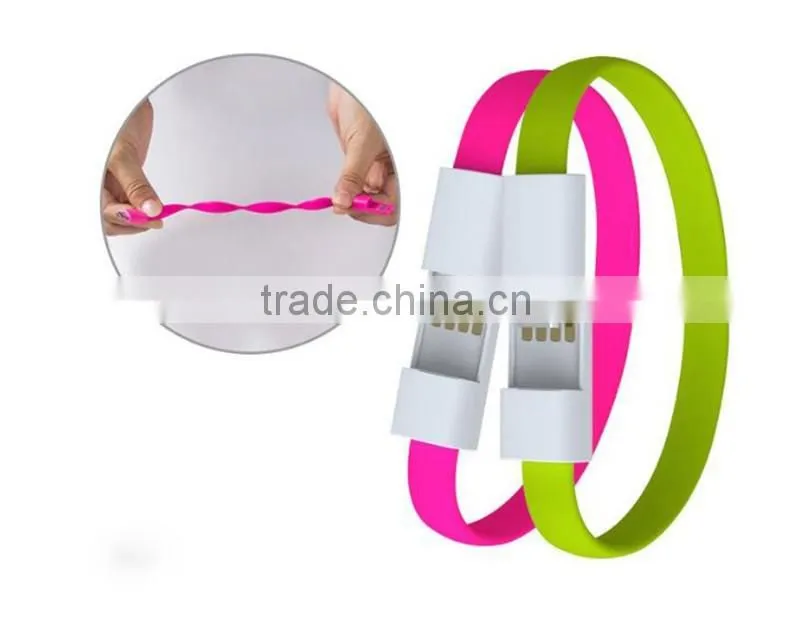 Made in ShenZhen colorful mobile phone bracelet data charging line