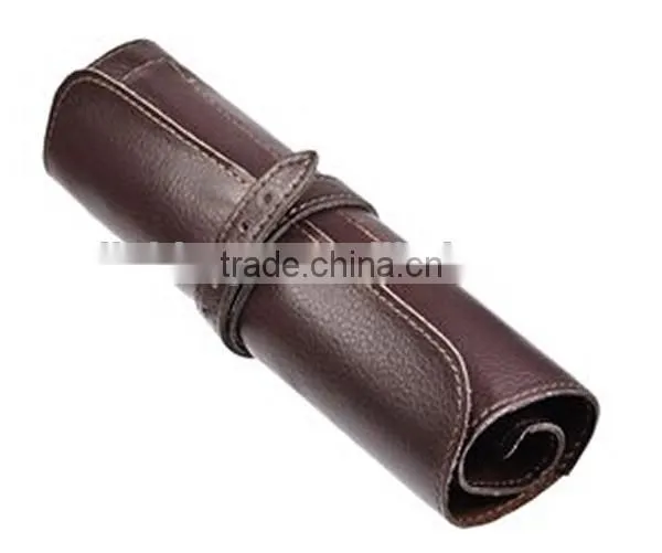 PU Leather Vintage Rollup Style Multiple Purpose Soft Pencil Case Bag