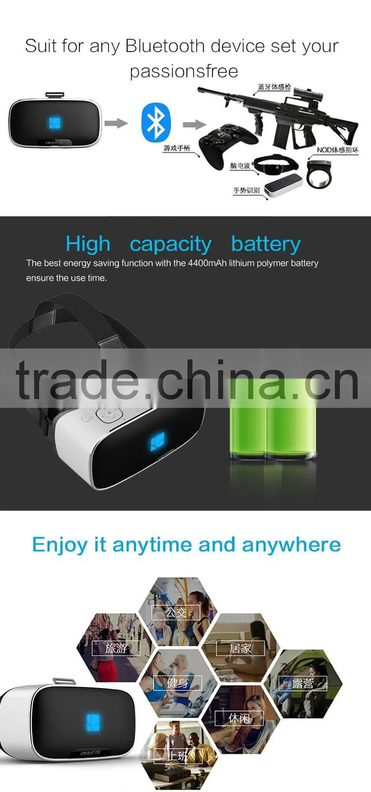 V1 All In One VR Glasses Virtual Reality 3D Glasses With 1080p Screen Immersive 3D Glasses wifi Ocular VR HD Immersive
