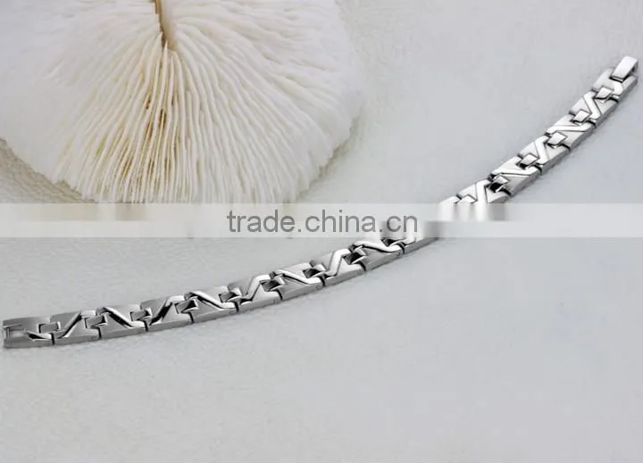 KSTONE 2015 Fashion Crystal Magnetic 316L Stainless Steel Energy Bracelet for Men