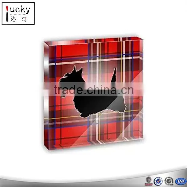 Best acrylic blank glass paperweight/cheap acrylic paperweight