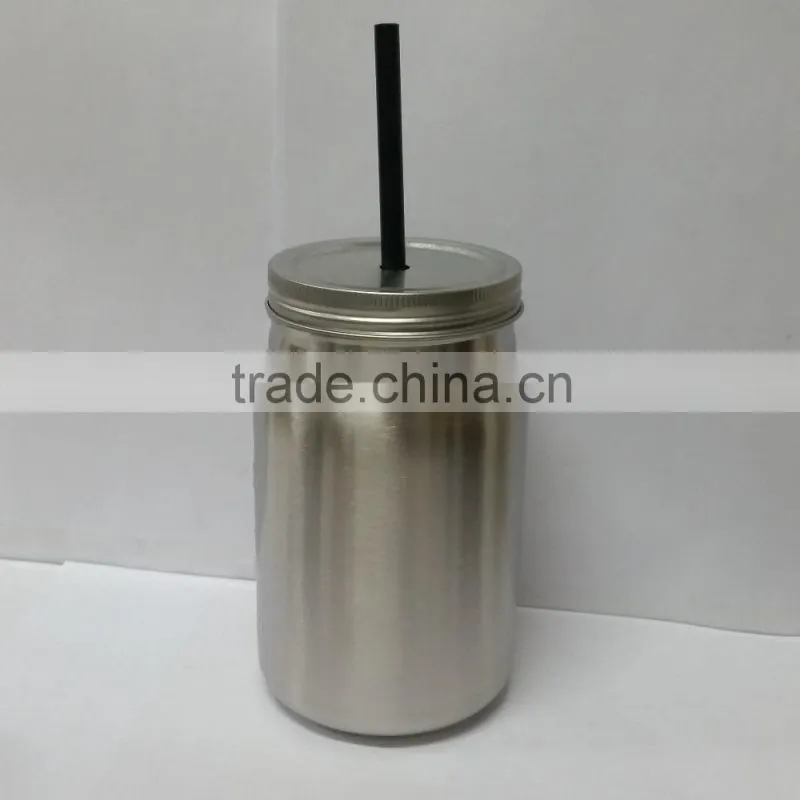 hot sale stainless steel single wall mason jar with handles custom color size logo